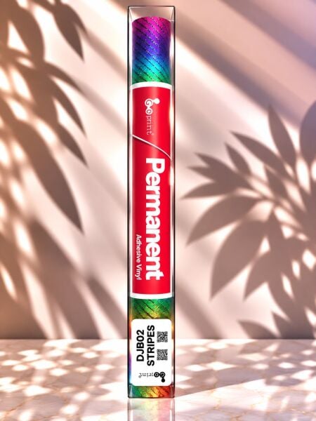 Goprint Rainbow Serisi Yapışkanlı Vinil Stripes Desen 30.5 cm x 1.52 metre