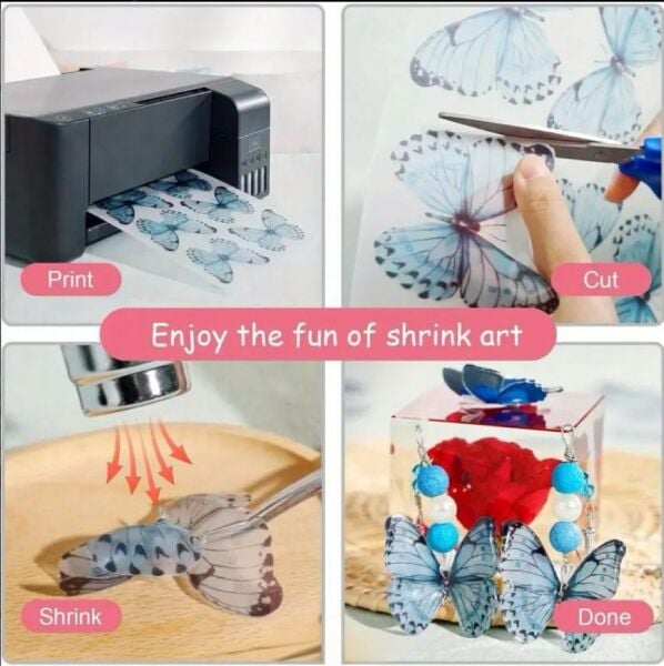 Goprint Inkjet Yazdırılabilir Küçülen Shrink Kağıt White A4 10 Yaprak