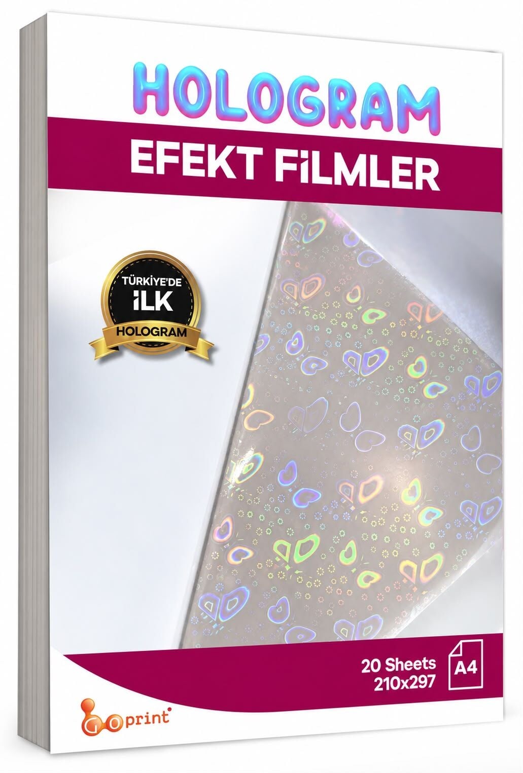 Butterfly Hologram Kaplama Filmi A4 20 yaprak