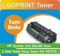 HP 12A Uyumlu Dolan Toner (TAM DOLU) - 2 Yedek Dolum Kiti Hediyeli