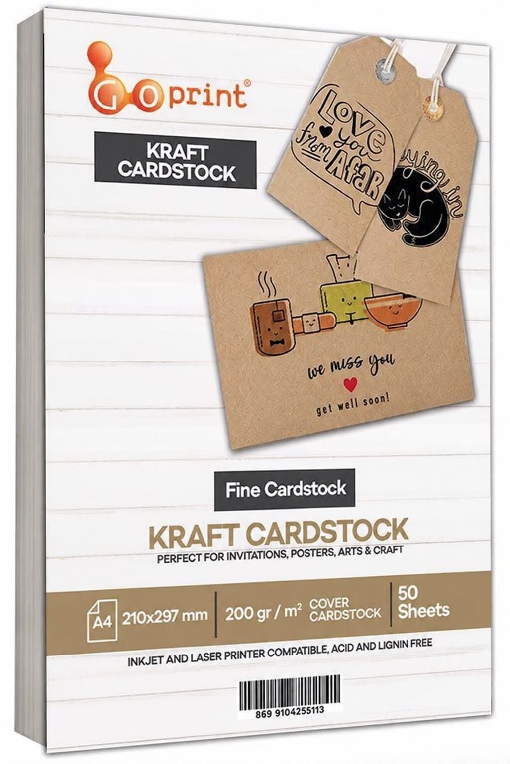 Goprint Inkjet Kraft Tasarım Kağıdı 200gr A4 50 yaprak