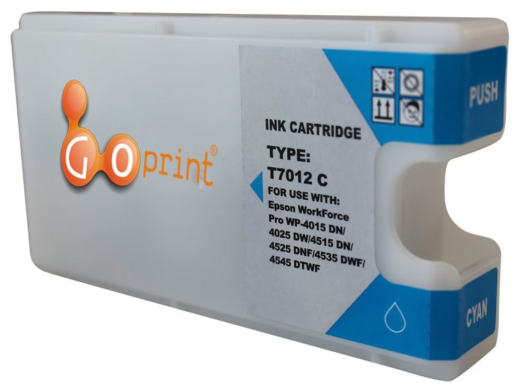EPSON T7012 XXL CYAN (MAVİ) GOPRINT MUADİL YÜKSEK KAPASITE WP4515DN/4525DNF/4535DWF/4545DTWF KARTUŞ (3.600 sayfa kapasiteli)