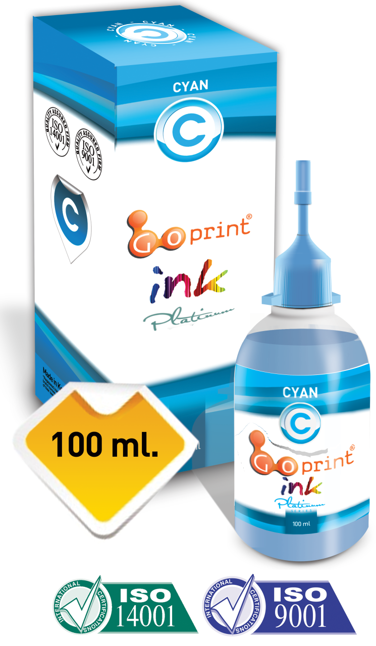 GOPRINT Cyan (Mavi) Kuşe Kağıt Mürekkebi - 100 ml