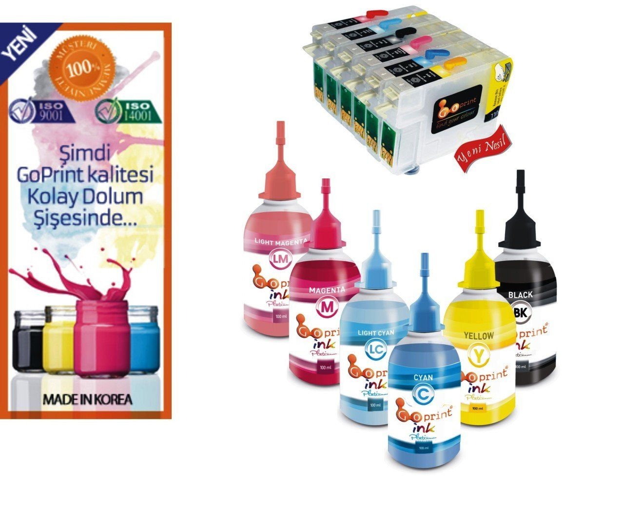 Epson T0801-T0806 Uyumlu Dolan Kartuş (Mürekkep İlaveli 6 x 100ml